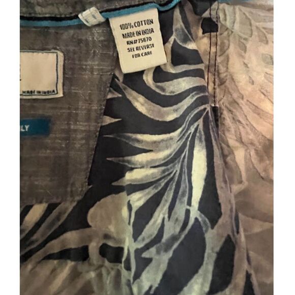 MBX Premium Goods Blue Cotton Hawaiian Floral Surf Button Down Shirt SZ L - Picture 4 of 5